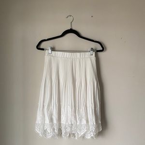 White Crepe Mini Skirt